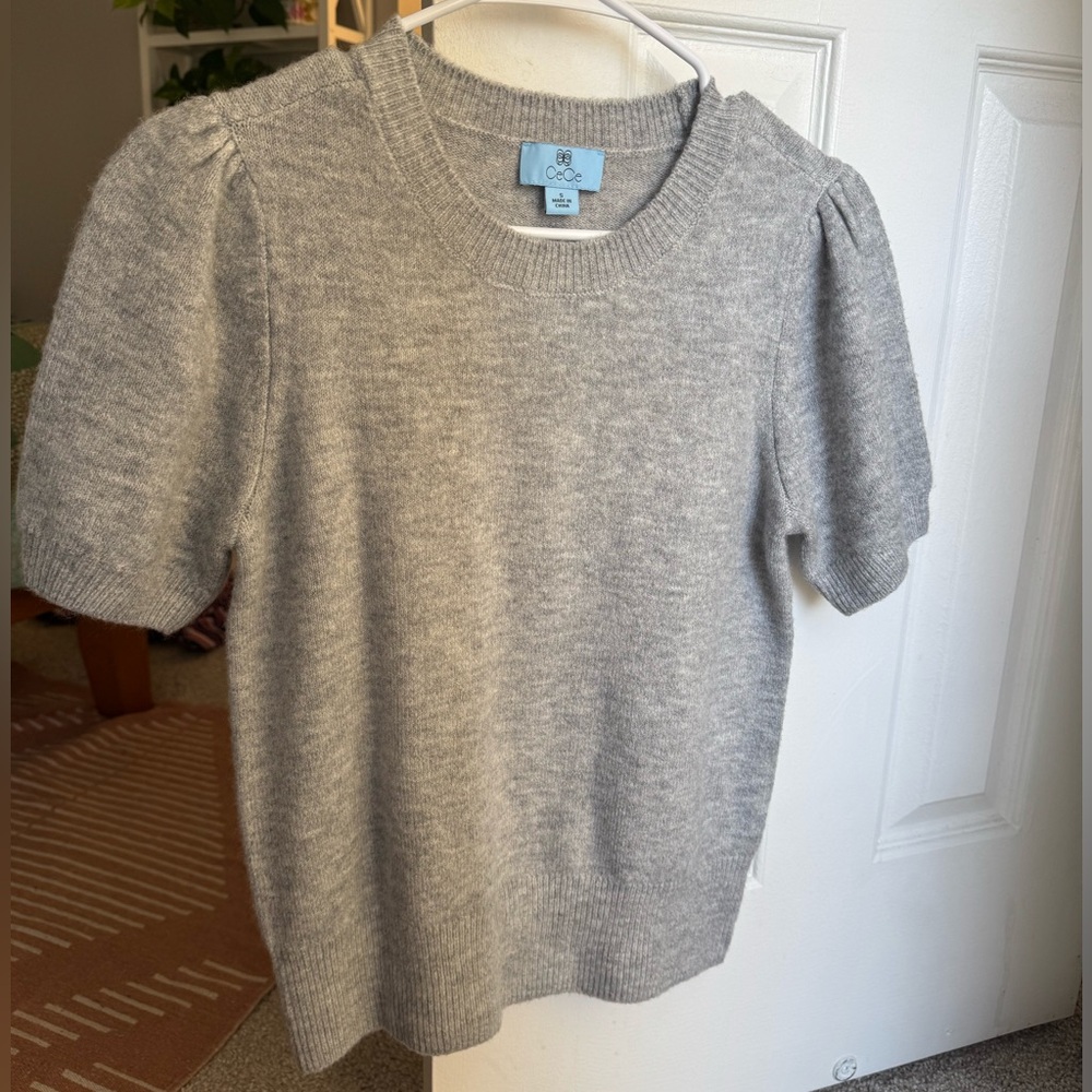 CeCe Heather Gray Knit Top